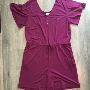 LuLaRoe Xanthe Women’s One Piece Romper in Deep Magenta